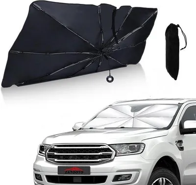 Produktbild von Famanu Auto-Sonnenschutz - Faltbares Design - 150x82cm - Schwarz