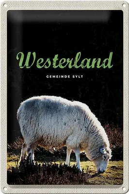 Produktbild von Blechschild Reise 20x30cm Westerland Natur Tiere Schafe Wiese