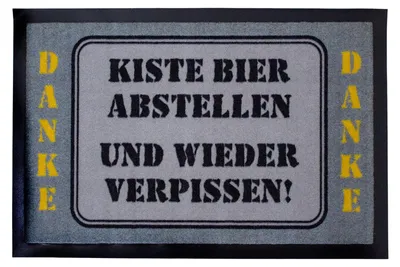 Produktbild von Fußmatte- Kiste Bier abstellen, Türmatte, Spruchmatte