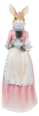 Produktbild von Clayre & Eef Dekorationsfigur Kaninchen 58 cm Beige Rosa Kunststoff