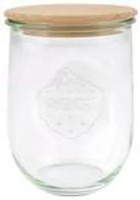 Immagine prodotto di WECK Gläser Tulpenform #745 6 Stück, Inhalt 1000 ml, Vorratsglas mit Holzdeckel