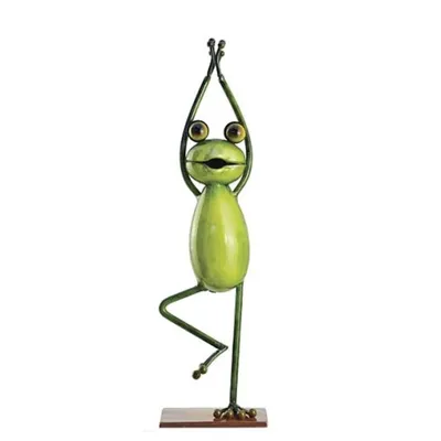 Produktbild von Schöner Yoga Frosch, der Baum, für den Garten zur Dekoration, aus Metall Neu Tierfigur, Metallfigur zur Gartengestaltung V-93804