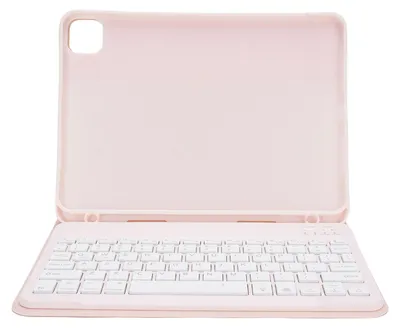 Zdjęcie produktu dla Etui z klawiaturą do tabletu iPad Pro 11 M4 2024 – 7 kolorów, podświetlana, bezprzewodowa, odłączana klawiatura magnetyczna z uchwytem na ołówek – różowe