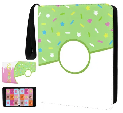 Image de Omgoods - Classeur pour cartes à collectionner (type donuts) - Capacité pour 900 cartes - Vert