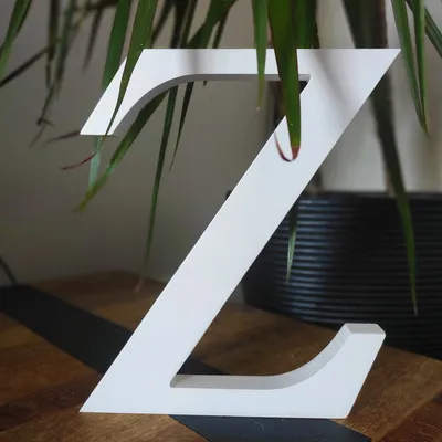 Produktbild von Holzbuchstabe weiß, ca. 20 cm, 1,8 cm Dicke, Buchstabe Z