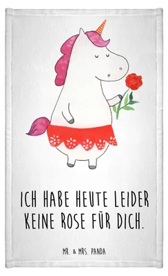 Produktbild von Mr. & Mrs. Panda Handtuch Einhorn Dame - Weiß - Geschenk, Lady, Frotteehandtuch, Unicorn, Einhörner, Freundin, Kleines, Bachelor, gäste wc, Frotteetuch, Baumwollhandtuch