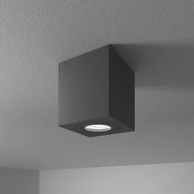 Image de HOFTRONIC - Spot LED en saillie carré 4W 345lm 6500K IP65 Noir