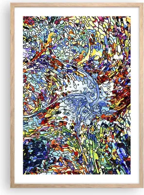 Produktbild von Gerahmtes Poster - Rahmen in heller Eiche - Abstraktion modern - 50x70 cm - Wand Bild - Wanddeko - Wandbilder - Wandposter - Bilderrahmen - Bilder - Kunstdruck - Wandbild - P2NPA50x70-4045