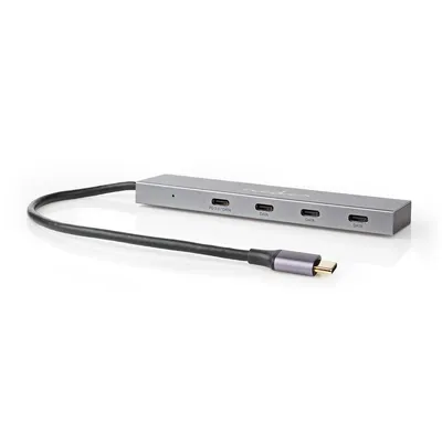 Produktbild von Nedis UHUBU3470AT, USB 3.2 Gen 2 (3.1 Gen 2) Type-C, USB 3.2 Gen 2 (3.1 Gen 2) Type-C, 10000 Mbit/s, Anthrazit, Aluminium, USB