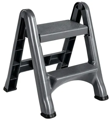 Obrázek produktu pro RealG RC-K-2540 Skládací 2stupňové schůdky s protiskluzovými nášlapy, šedé