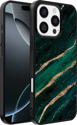 Obrázek produktu pro Smartphonica Pouzdro na telefon vhodné pro iPhone 16 Pro Max s mramorovým potiskem - TPU zadní kryt pouzdro mramorový design - Green Gold