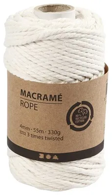 Immagine prodotto di Filo macramè 4 mm x 55 m | scegli il colore - off-white