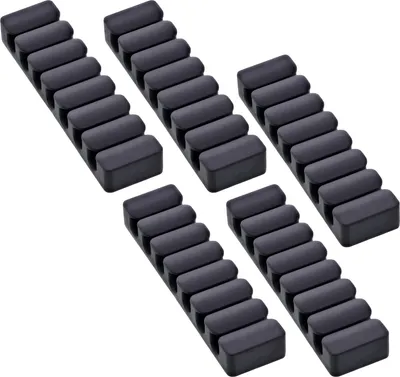 Produktbild von 5er Pack InLine® Kabelclip, 7-fach, selbstklebend, schwarz
