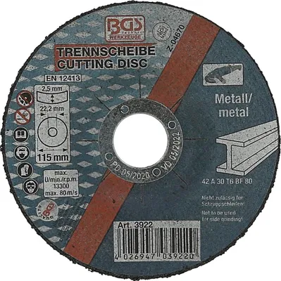 Produktbild von BGS 3922 Trennscheibe für Metall 115 x 2,5 mm, Typ 42