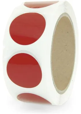 Produktbild von Dreifke® Aufkleber Markierungspunkte blanko, Polypropylenfolie, rot, Ø 35 mm,...