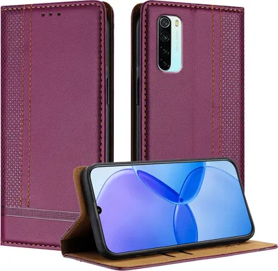 Obrázek produktu pro Pouzdro pro Xiaomi Redmi Note 8 kožené flipové pouzdro s funkcí stojánku Fialová