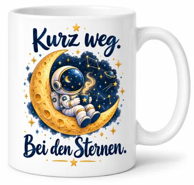 Produktbild von Tasse Spruch 330ml Keramik, 10 Motive für Kaffee, Hobby und Geschenke. - Sternpause