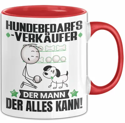 Produktbild von Hundebedarfsverkäufer Tasse Geschenk für Hundebedarfsverkäufer Der Mann Der Alles Kann Geschenkidee zum Geburtstag (Rot)