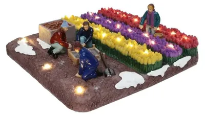 Produktbild von Blumenfeldverkäufer mit LED Polyresin 23 cm Santaville