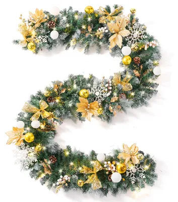 Weihnachtsslinger 2,7 m mit 75 LED-Lichtern, Timer, Batteriebetrieb