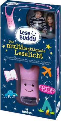 Produktbild von MOSES Lese Buddy- Das multifunktionale Leselicht Glitzer rosa