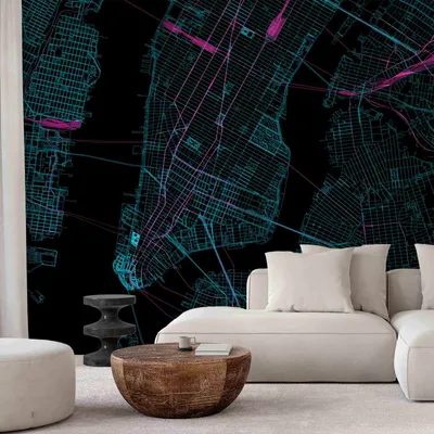 Produktbild von Vlies Fototapete - Blue Manhattan 400x280 cm Karten k-A-0485-a-a
