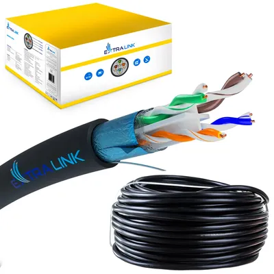Produktbild von Extralink CAT6 FTP Verlegekabel Outdoor 305m Kupfer PE