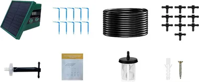 Imagen del producto de Sistema de riego por goteo solar: sistema de riego automático con temporizador y protección antisyfon, eficiente energéticamente, ideal para jardines y plantas en macetas