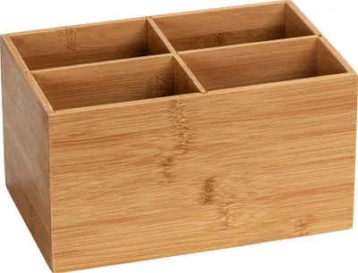 Obrázok produktu pre WENKO Bambusový box Terra 4 priehradky Kúpeľňa WC Kuchyňa Organizátor
