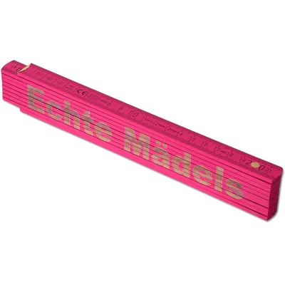 Produktbild von TE-Trend Zollstock Pink 2 Meter Maßstab Gliedermaßstab Gravur Echte Mädels