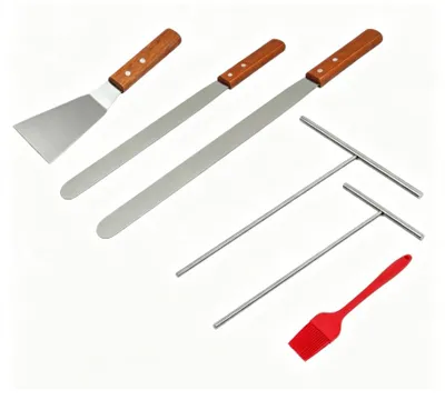 Produktbild von Cršºpe-Trenner-Set, Pfannkuchen-/Spatel aus Edelstahl mit 2 Spateln, Pfannkuchenzubeh?r (3-teilig)