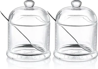 Produktbild von Famanu Zuckergefäß Set mit Glasdeckel und Löffel - 260 ml