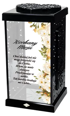 Zdjęcie produktu dla Duży znicz z dedykacją dla Kochanego Męża czarny