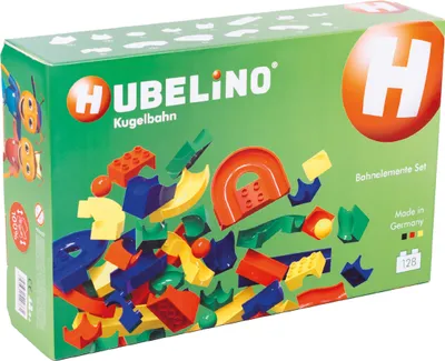 Produktbild von Hubelino, 128-teiliges Bahnelemente-Set, neue Mischung für Kugelbahn, 420381