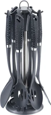 Produktbild von Michelino 7-teiliges Küchenhelfer-Set im edlen Design Utensilienset Kochbesteck Küchenhelfer Carbon