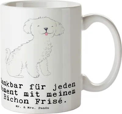 Produktbild von Mr. & Mrs. Panda Kaffeetasse Bichon Frisé Moment - Weiß - Geschenk, schöne tasse, bedruckt, Teetasse, Pott