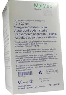 Productafbeelding van MaiMed zuigende kompressen, steriel, 30 stuks, 10 x 20 cm