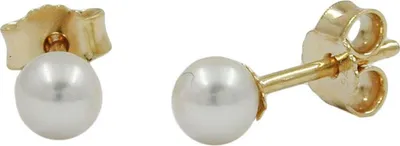 Produktbild von Ohrstecker Ohrring ca. 4mm Süßwasserzuchtperle rund 9Kt GOLD weiß 4mm