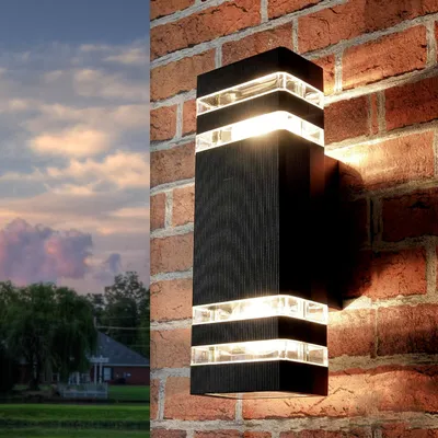 Produktbild von Wandleuchte außen eckig Anthrazit 2-flammig Aluminium E27 max. 40W Hauswandleuchte Außenleuchte Wand Außenbeleuchtung Hauseingang Beleuchtung Einfahrt Wandlampe Garten