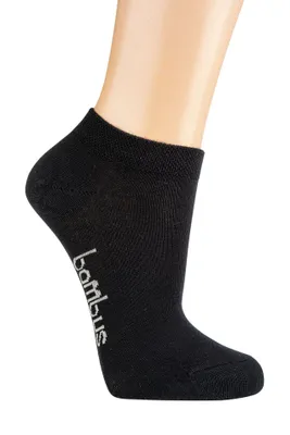Produktbild von Bambus Viskose Sneakersocken knöchelkurz Schwarz Gr. 39-42 3 Paar