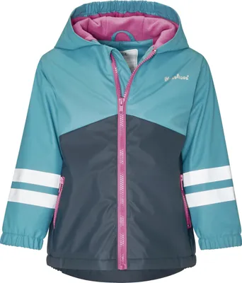 Productafbeelding van Playshoes Uni kinderoutdoorjas, gevoerd, marineblauw/turquoise, maat 140