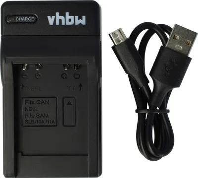 Produktbild von vhbw USB-C Ladegerät kompatibel mit Canon Digital Ixus 310HS, 85is, 95is, 25is, 210, 300HS, 105is, 200is Kamera - Ladeschale + USB-C Kabel Ladeanzeige