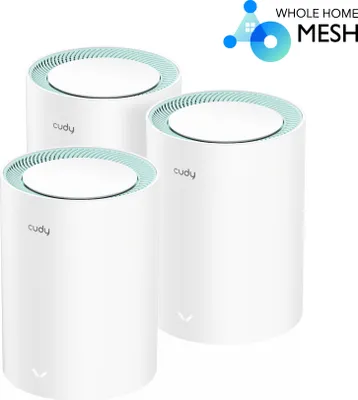 Obrázok produktu pre Cudy M1300 3-PACK, Biela, Vnútorný, Sieťový systém, Systém, Status, Všesmerový, 220 m²
