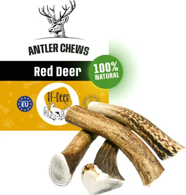 Produktbild von Hirschgeweih L 71-120 g, 14-16 cm Hard natürliches Geweih, Öko Kausnack für Hunde, gesundes Kauspielzeug, Kauknochen für Genuss Zahnpflege Splitterfre