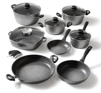 Produktbild von STONELINE® Kochgeschirr-Set 13-teilig 18/20/24/28/32 | mit Deckeln