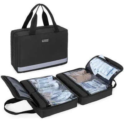 Image de Trousse de premiers secours pour infirmières, noire, 28,9 x 10,9 x 20 cm, en nylon