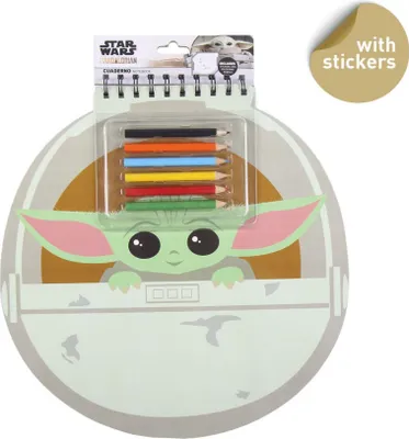 Zdjęcie produktu dla Zestaw podarunkowy Star Wars: The Mandalorian - Grogu (notatnik, kredki, naklejki)