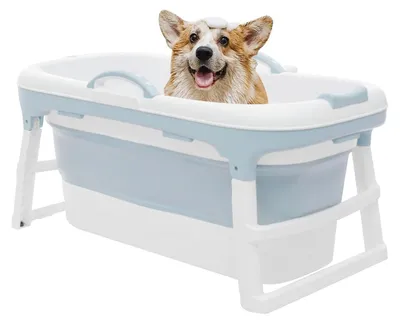 Image de Baignoire pliable pour animaux de compagnie, avec 2 orifices de drainage