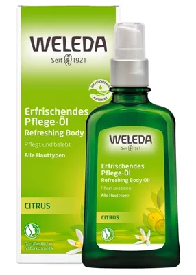 Obrázok produktu pre Weleda Citrónový Telový Olej 100 ml - Výživný olej s organickým extraktom z citrusov, hydratuje a starostlivosť o pleť, zanecháva ju hladkú a žiarivú. Ideálny na každodennú starostlivosť.