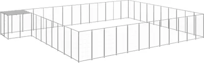 Produktbild von The Living Store Hundezwinger Silbern 37,51 m² Stahl